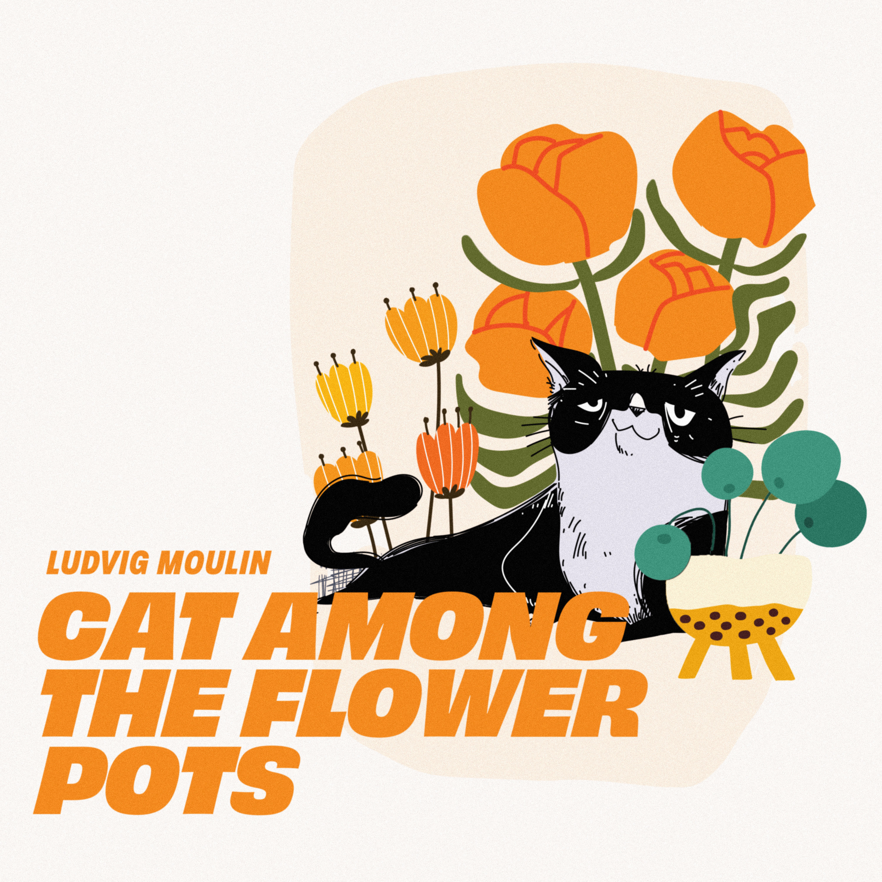 Cat among the Flower Pots